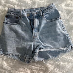 American Eagle Outfitters Light Blue Frayed Jean Shorts